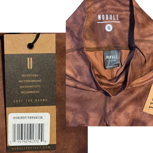 NOBULL High-Rise Cropped Tights S — Brown Tie Dye NWT - Picture 4 of 4